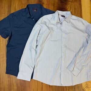 UNTUCKit Men's Shirt XXL 2XL Lot of 2 Button Plaid Long sleeve Short sleeve Z20